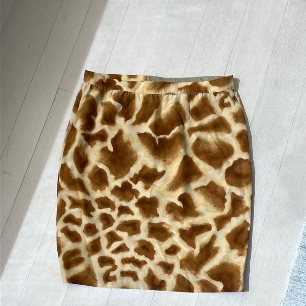 Valentino Brown and Cream Pencil Skirt